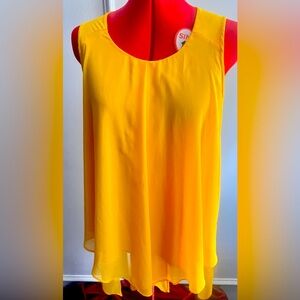 Yellow Sleeveless Women's Top Adele & Mia size large